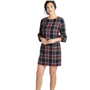 Vineyard Vines Jolly Plaid Greenwich Flutter Sleeve Shift Dress Size 2 NWT